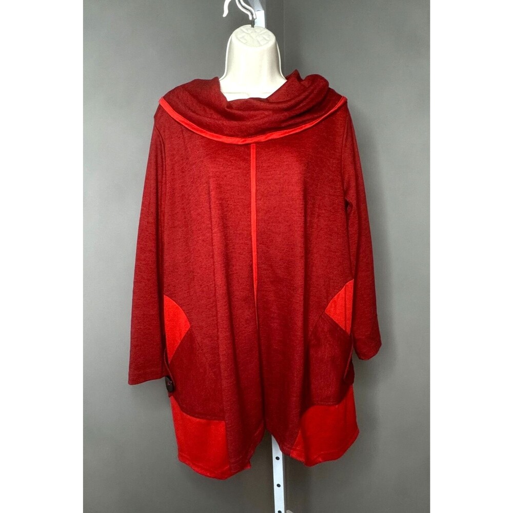 MOONLIGHT Y & S Tunic Top Lagenlook Boutique Artsy Colorful SZ LARGE